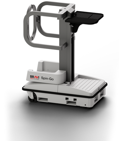 Bravi Platforms Spin-Go Stock Picker – 7 ft Platform Height, Push-Around Vertical Lift, 85Ah Battery
