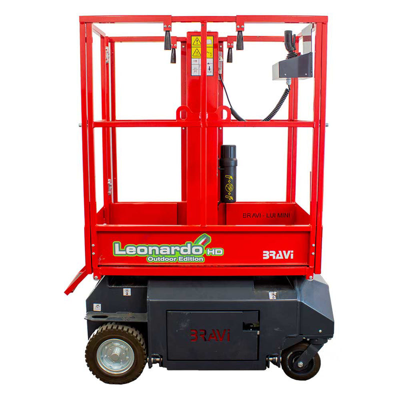 Bravi Platforms Leonardo HD 10-Ft Platform Lift, 1-Person Mast Lift, 397 Lb Capacity - GPE211004