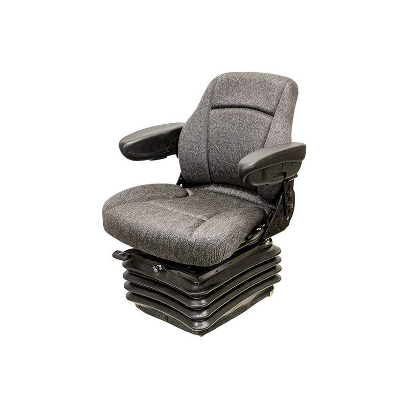 Uni Pro 1201 Air Suspension Seat Kit, Charcoal Gray Fabric for John Deere K-Series Wheel Loaders – 6941