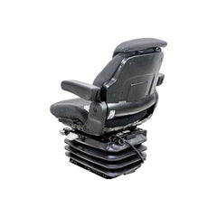 Uni Pro 1057 Air Suspension Seat – 12 V Compressor, Black/Gray Fabric – 6947
