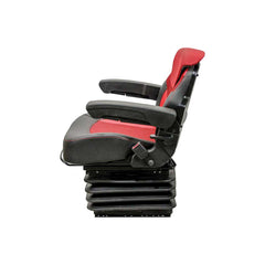 Uni Pro 1007 Air Suspension Seat – 12 V Compressor, Red/Black Fabric – 8565
