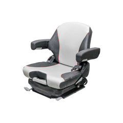 Uni Pro 138 Mechanical Suspension Seat,  Black/Silver Vinyl w/ Orange Piping – 8797