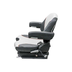 Uni Pro 138 Mechanical Suspension Seat,  Black/Silver Vinyl w/ Orange Piping – 8797