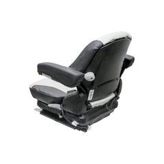 Uni Pro 138 Mechanical Suspension Seat,  Black/Silver Vinyl w/ Orange Piping – 8797