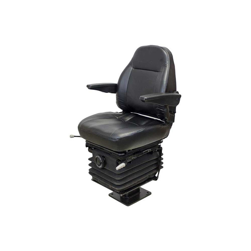 Uni Pro 111 Mechanical Suspension Seat Kit, Black Vinyl with Armrests for John Deere 310 Series Backhoes – 6838