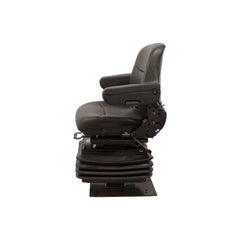Uni Pro 535 Air Suspension Seat with 12-V Compressor, Black Vinyl, 4.5" Travel, Swivel Base – 8185