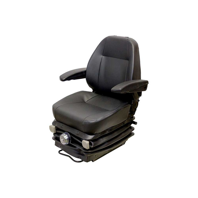 Uni Pro 502 Mechanical Suspension Seat with Armrests Black Vinyl for Construction Equipment - 8396