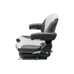 Uni Pro 138 Mechanical Suspension Seat 12V – Black/Silver Vinyl w/ Red Piping – 8798