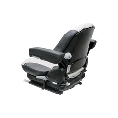 Uni Pro 138 Mechanical Suspension Seat 12V – Black/Silver Vinyl w/ Red Piping – 8798
