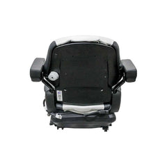 Uni Pro 138 Mechanical Suspension Seat,  Black/Silver Vinyl w/ Orange Piping – 8797