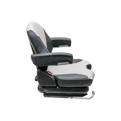 Uni Pro 138 Mechanical Suspension Seat,  Black/Silver Vinyl w/ Orange Piping – 8797