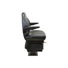 Uni Pro 111 Mechanical Suspension Seat Kit, Black Vinyl with Armrests for John Deere 310 Series Backhoes – 6838