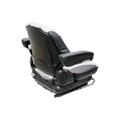 Uni Pro 138 Mechanical Suspension Seat 12V – Black/Silver Vinyl w/ Red Piping – 8798