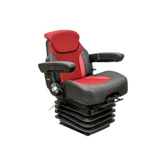 Uni Pro 1007 Air Suspension Seat – 12 V Compressor, Red/Black Fabric – 8565