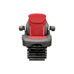 Uni Pro 1007 Air Suspension Seat – 12 V Compressor, Red/Black Fabric – 8565