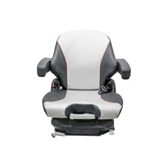 Uni Pro 138 Mechanical Suspension Seat,  Black/Silver Vinyl w/ Orange Piping – 8797