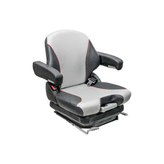 Uni Pro 138 Mechanical Suspension Seat 12V – Black/Silver Vinyl w/ Red Piping – 8798