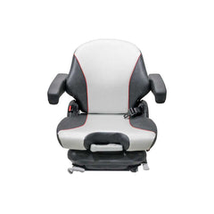 Uni Pro 138 Mechanical Suspension Seat 12V – Black/Silver Vinyl w/ Red Piping – 8798