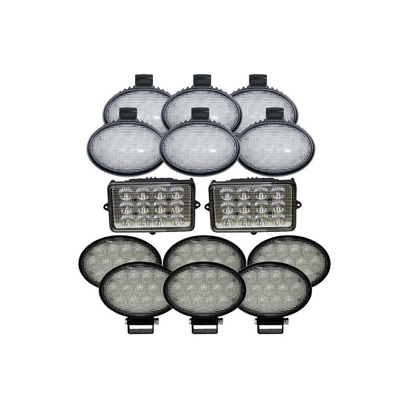 Tiger Lights Complete LED Cab Light Kit for John Deere Combines with Oval Lights — 57,400 Lumens, IP68 — 2785