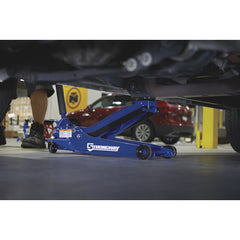 Strongway 3-Ton Low-Profile Long-Reach Floor Jack, Dual Piston, Steel Construction - 113239