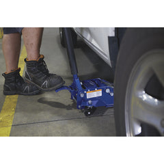 Strongway 3-Ton Low-Profile Long-Reach Floor Jack, Dual Piston, Steel Construction - 113239
