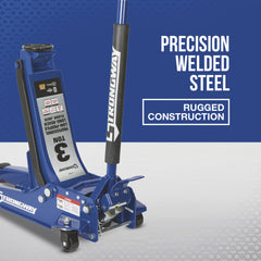 Strongway 3-Ton Low-Profile Long-Reach Floor Jack, Dual Piston, Steel Construction - 113239
