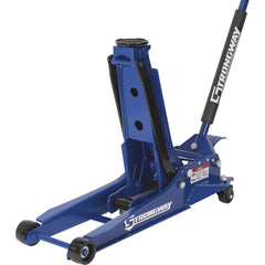 Strongway 3-Ton Low-Profile Long-Reach Floor Jack, Dual Piston, Steel Construction - 113239