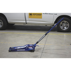 Strongway 3-Ton Low-Profile Long-Reach Floor Jack, Dual Piston, Steel Construction - 113239