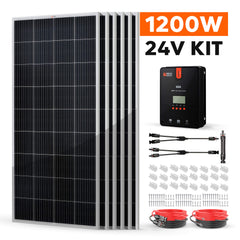 Rich Solar 1200W 24V Solar Kit with 6×200W Panels and 60A MPPT Controller - RS-K12004
