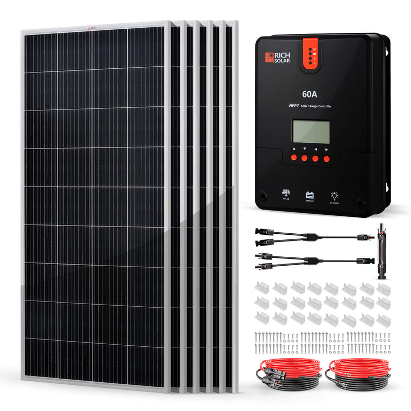 Rich Solar 1200W 24V Solar Kit with 6×200W Panels and 60A MPPT Controller - RS-K12004