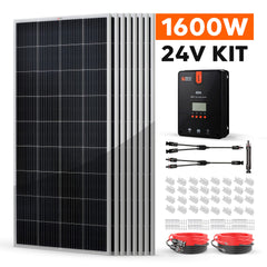 Rich Solar 1600W 24V Solar Kit with 8×200W Panels and 60A MPPT Controller - RSK-1660