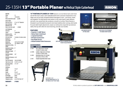 Rikon 13” Portable Planer with Helical Cutterhead – Model 25-135H