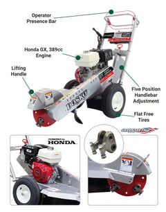 Dosko Walk-Behind Stump Grinder – Honda GX390 Engine, Greenteeth - 337-13HC