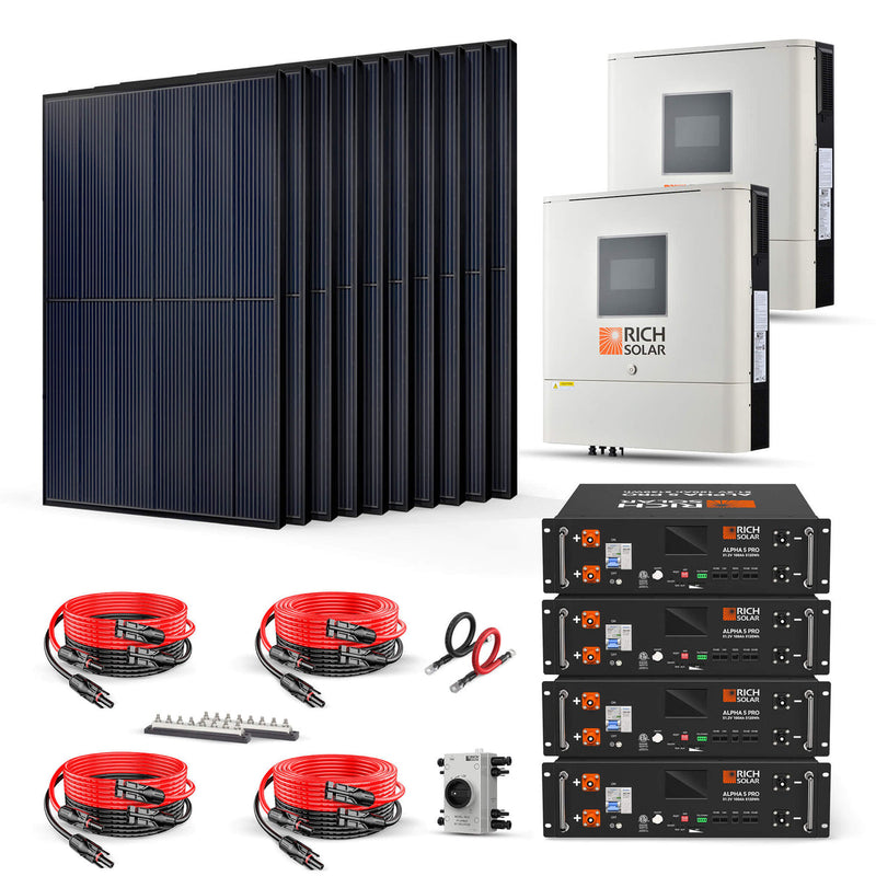 Rich Solar 13,000W 48V Off-Grid Solar Kit with 10×410W Panels & 20.48kWh Battery Bank - RS-CBK4000240