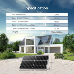 Renogy Bifacial 320W Monocrystalline Solar Panel – 6 Pack – RSP320DT-BKx6-US