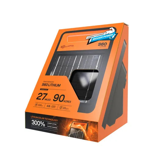 Gallagher S60 Lithium Solar Fence Energizer – Portable Solar Electric Fence Charger – G351404