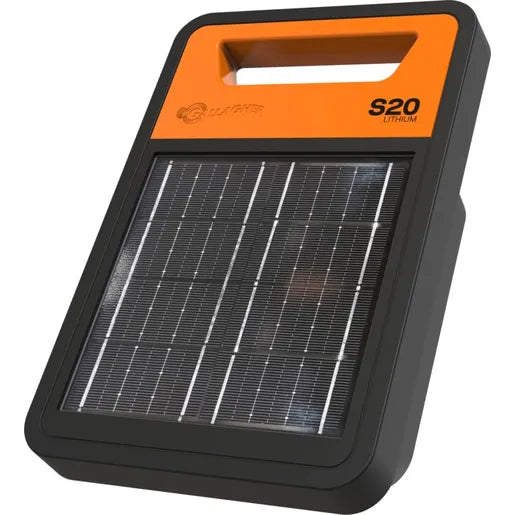 Gallagher S20 Lithium Solar Fence Energizer – Portable Solar Electric Fence Charger – G350404