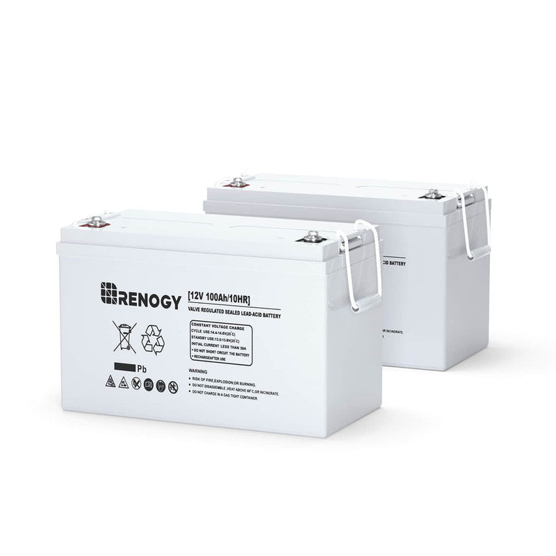 Renogy Deep Cycle AGM Battery 12V 100Ah – 2 Pack – RNG-BATT-AGM12-100x2