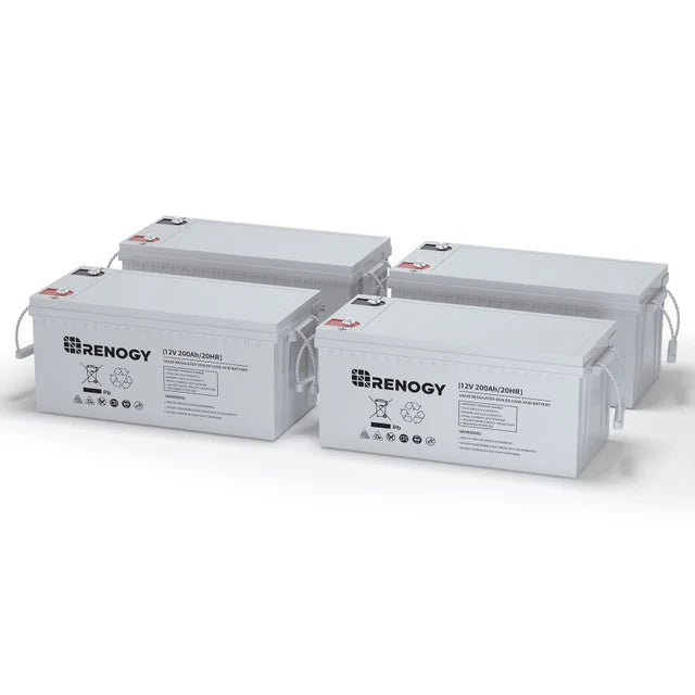Renogy Deep Cycle AGM Battery 12V 200Ah – 4 Pack – RNG-BATT-AGM12-200x4