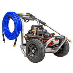 Simpson SM1200 Electric Pressure Washer & Misting Sanitizer – 1200 PSI, 2.0 GPM, 75' Hose, AAA Pump, 6 QC Nozzles, Lightweight Aluminum Frame - 61102
