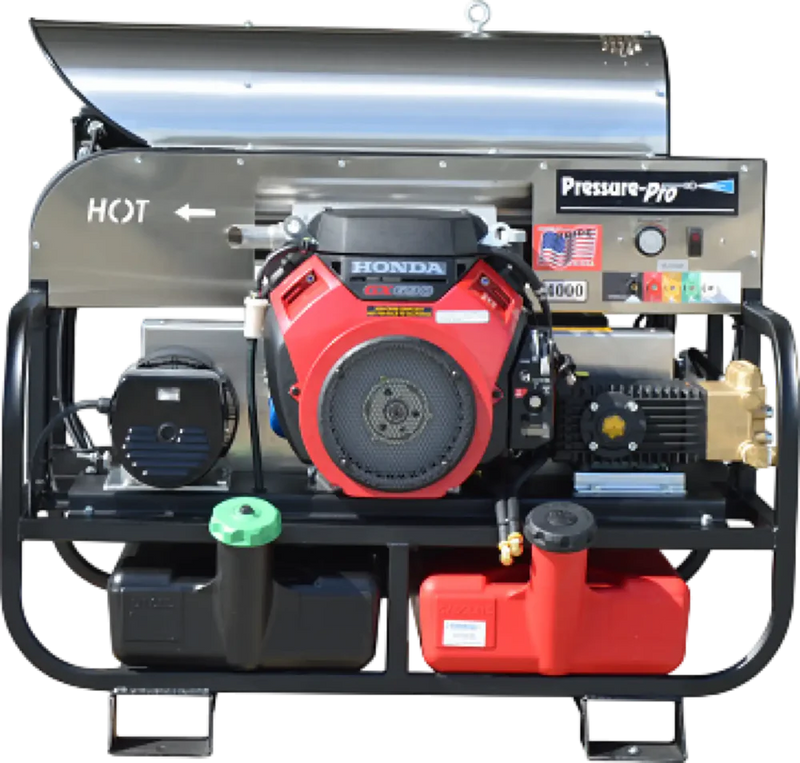 Pressure-Pro Hot Water Pressure Washer Skid 4000 PSI 5.5 GPM Honda Belt Drive Generator - 6115PRO-10G
