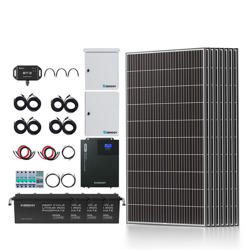 Renogy Tiny House Home Cabin Solar Kit 2500W with Pro Series Lithium Batteries - RKIT2500D-CLFP
