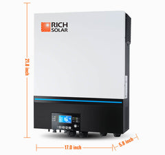 Rich Solar RS-H6548 8000W 48V Hybrid Off-Grid Solar Kit with 6560W PV Input and 120V Split-Phase Output - SRx3-H6548x1-M410x16