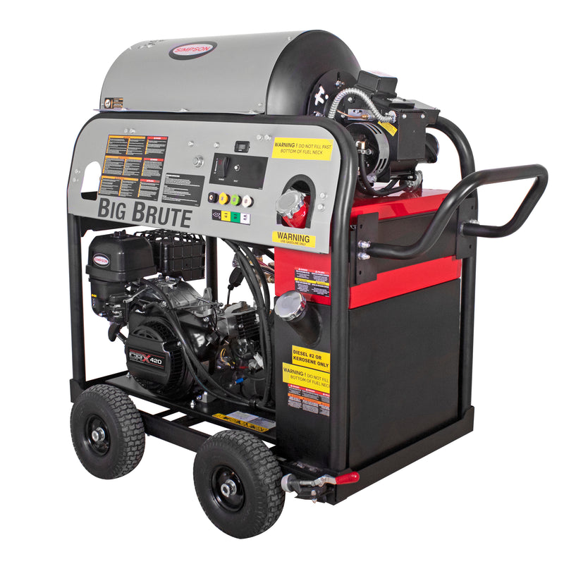Simpson Big Brute Hot Water Pressure Washer 4000 PSI 4.0 GPM Honda GX390 Electric Start Gear Drive – 65462