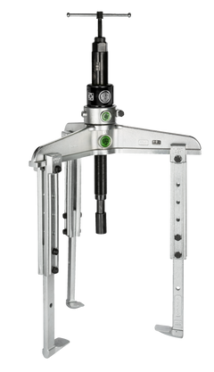 Kukko 3-Jaw Universal Puller with Adjustable Reach, Greased Hydraulic Spindle, Up to 375 mm Spread, 450 mm Reach - 11-0-BV