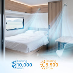 TURBRO Lapland LL10V 10,000 BTU Under-Bench RV Air Conditioner with Heat Pump - 707-RVAC-LL10V-GY