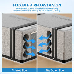 TURBRO Lapland LL10V 10,000 BTU Under-Bench RV Air Conditioner with Heat Pump - 707-RVAC-LL10V-GY