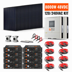Rich Solar 8000W 48V Off-Grid Hybrid Solar Kit with 120/240VAC Output - RS-CBK8000
