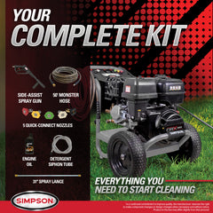 Simpson Pro Series 4400 PSI 4.0 GPM Gas Pressure Washer with CRX 420 Engine & AAA Triplex Pump - PS61350