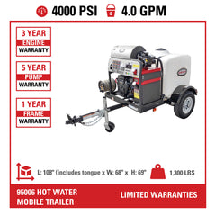 Simpson Mobile Trailer Series 4000 PSI Gas Pressure Washer Trailer - Vanguard V-Twin Engine TRSC4040332E